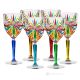 CALICE VINO OASIS Set 6 Calici bicchieri vino cristallo dipinti a mano Venezia autentico Made in Italy 