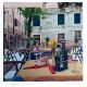 RISTORANTE Dipinto su tela Massimo Scarpa con tecnica a encausto